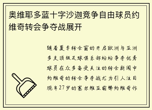 奥维耶多蓝十字沙迦竞争自由球员约维奇转会争夺战展开